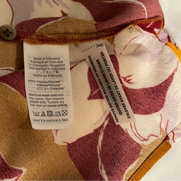 Madewell Island Magnolias Getaway Button Down Oversize Crop Top Size S - Picture 7 of 9